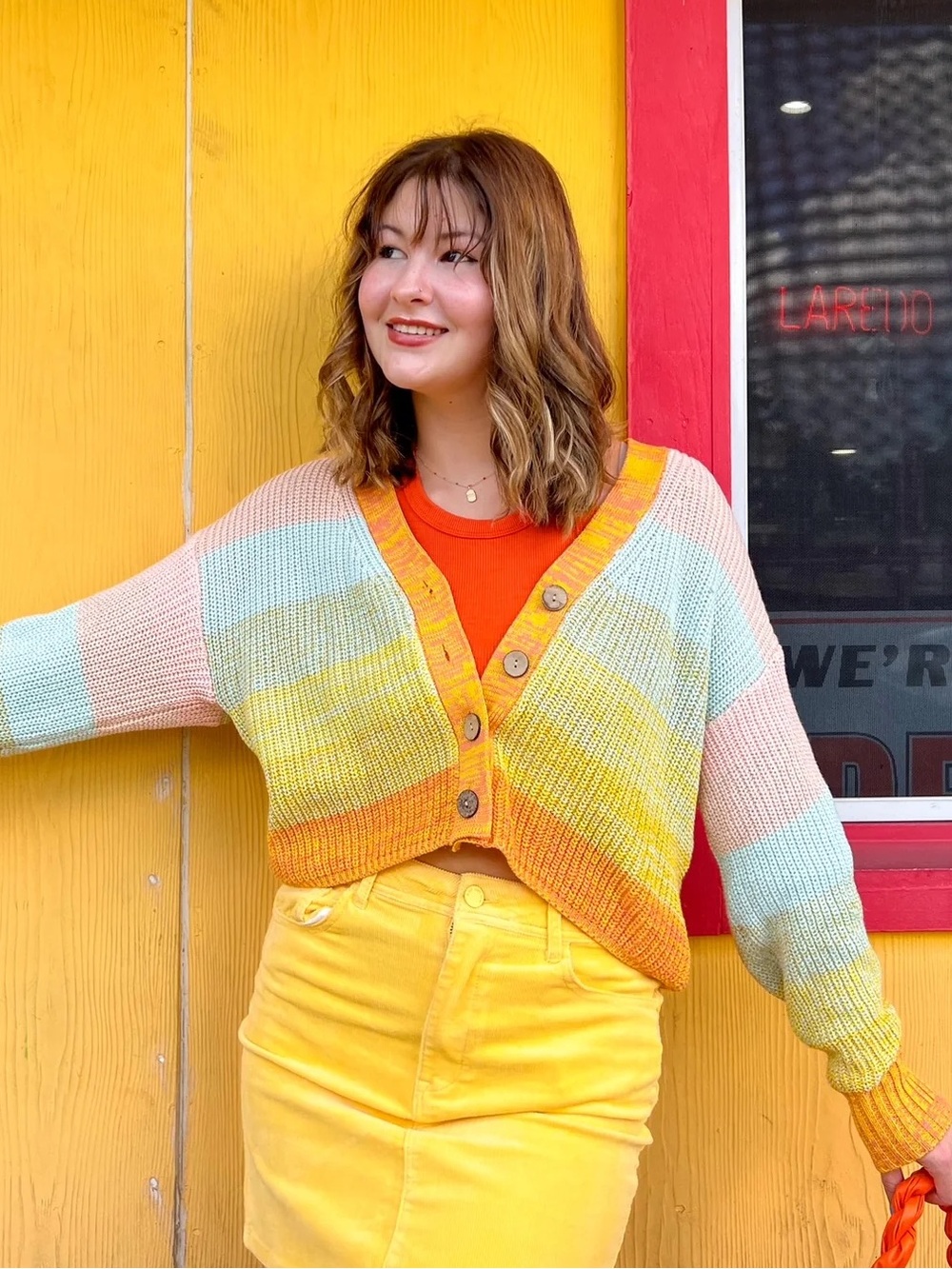 Urban Outfitters Women’s Turner Knit Cropped Sweater Cardigan in Multicolor S
